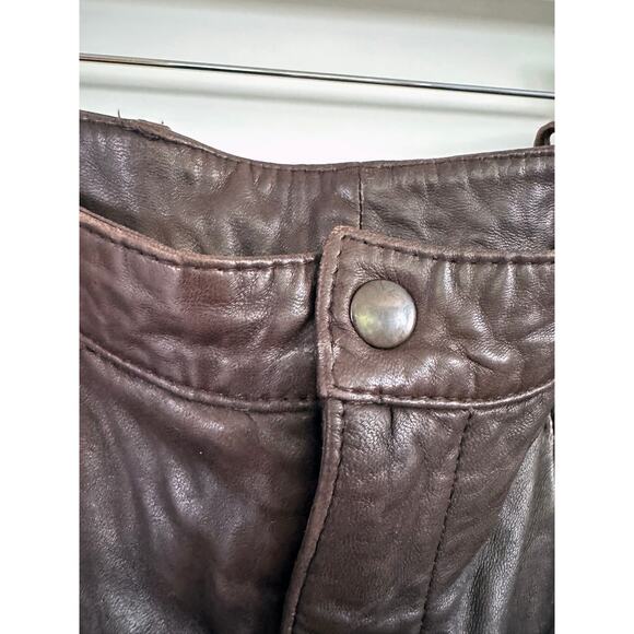 Michael Hoban North Beach Leather Brown Pants - Picture 3 of 9